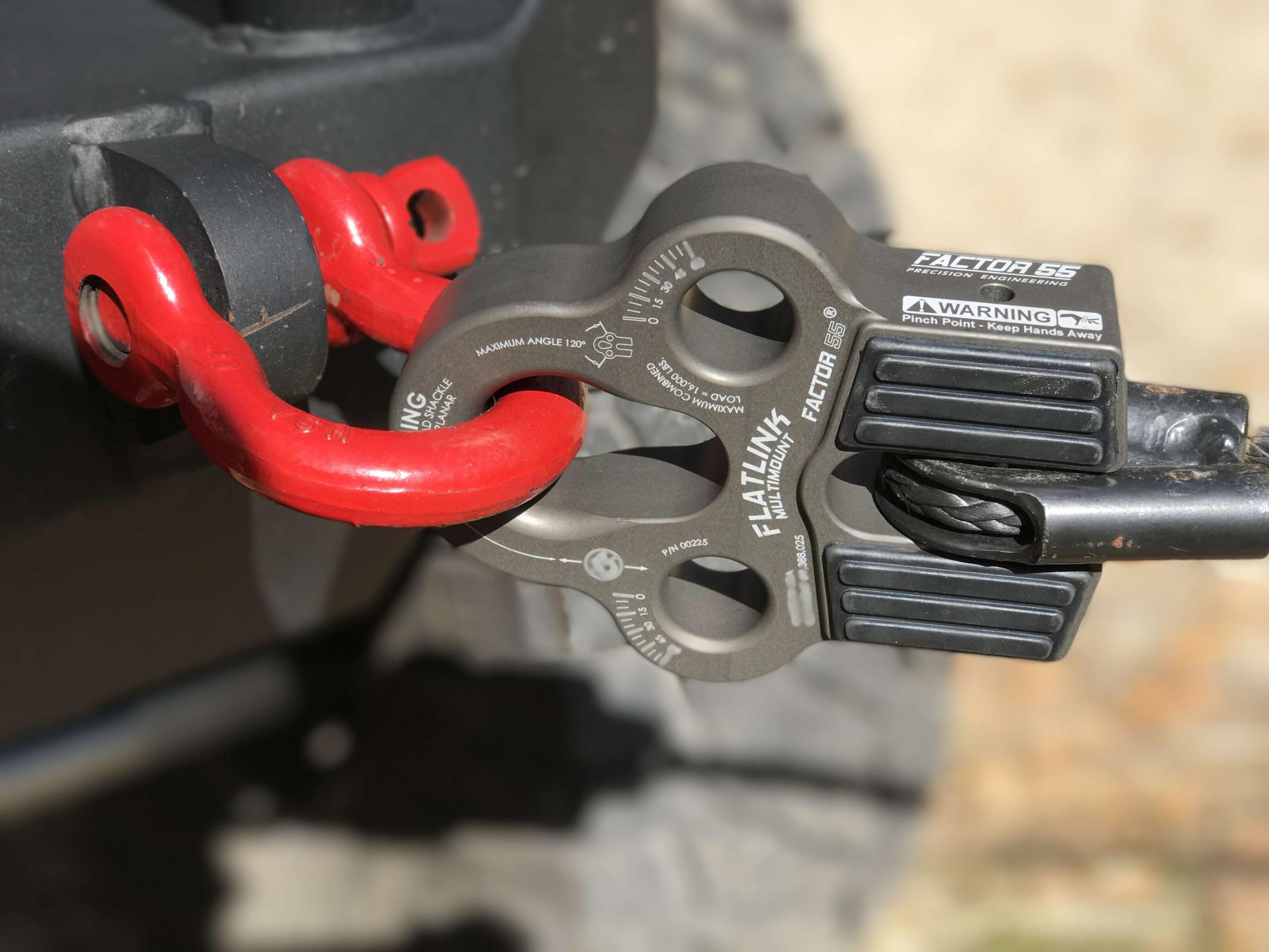 Factor 55 Winch Line Shackle Mount Foldable Flatlink Multimount Gray Factor 55 - Click Image to Close