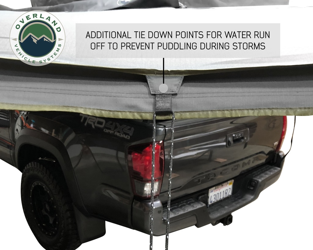 Overland Vehicle Systems Awning 180 Degree Dark Gray Cover With Black Cover Universal Nomadic