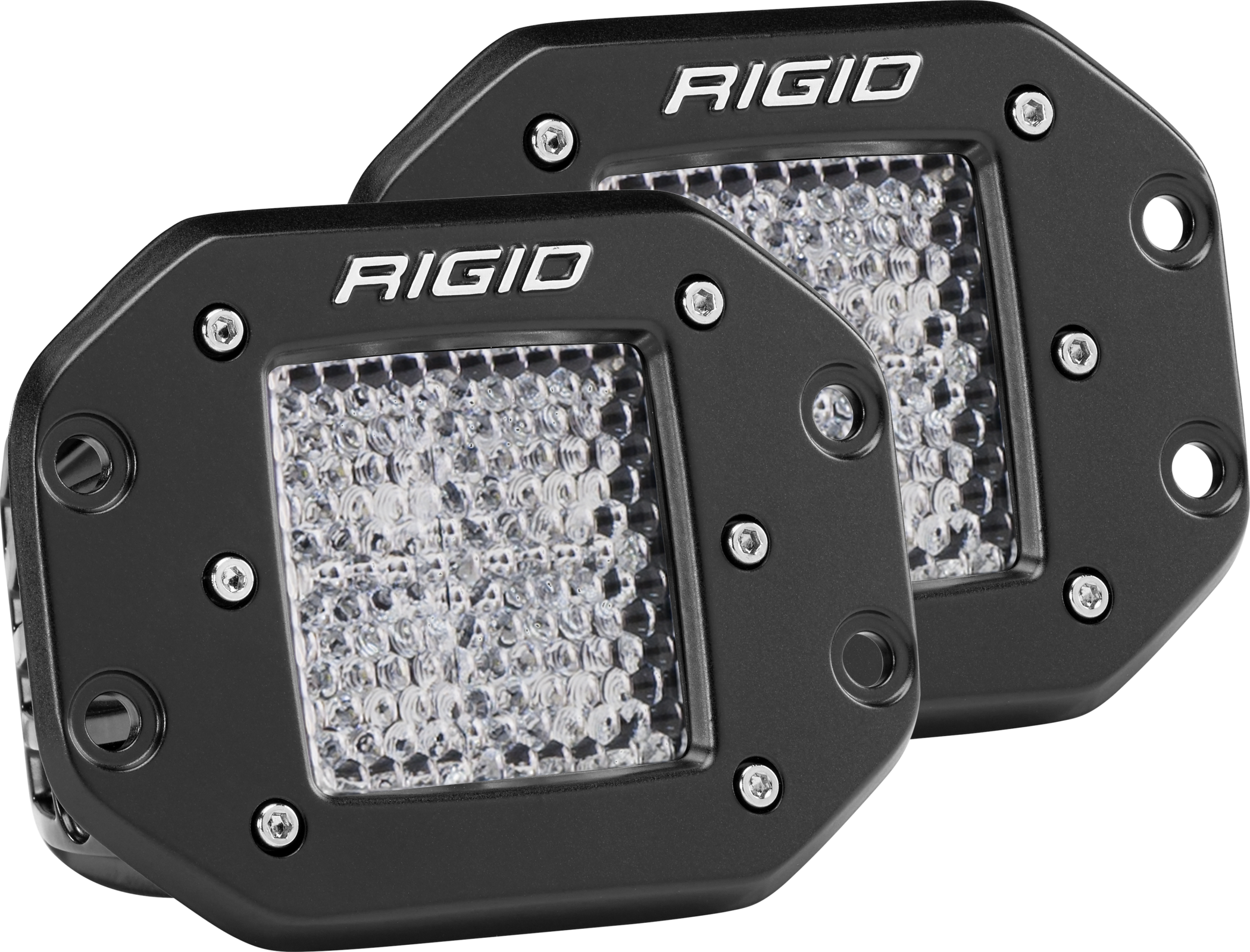 Rigid Industries Diffused Flush Mount Black Pair D-Series Pro