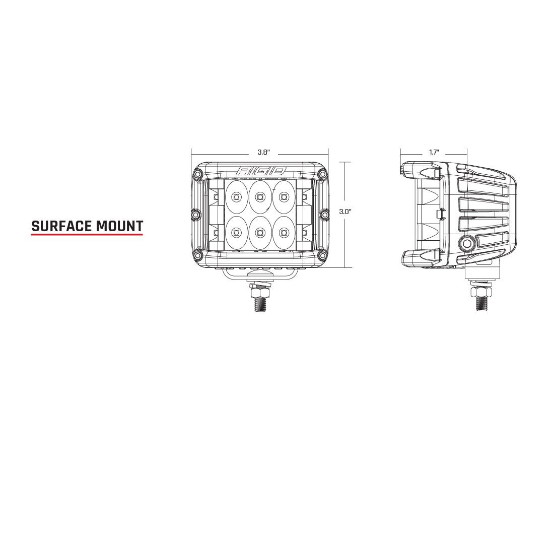 Rigid Industries Spot Surface Mount D-SS Pro - Click Image to Close
