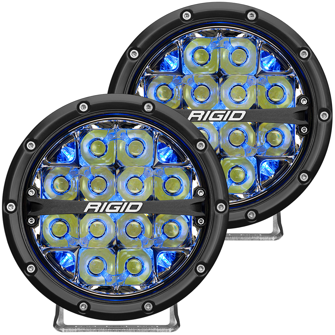 Rigid Industries 360-Series 6 Inch Led Off-Road Spot Beam Blue Backlight Pair - Click Image to Close