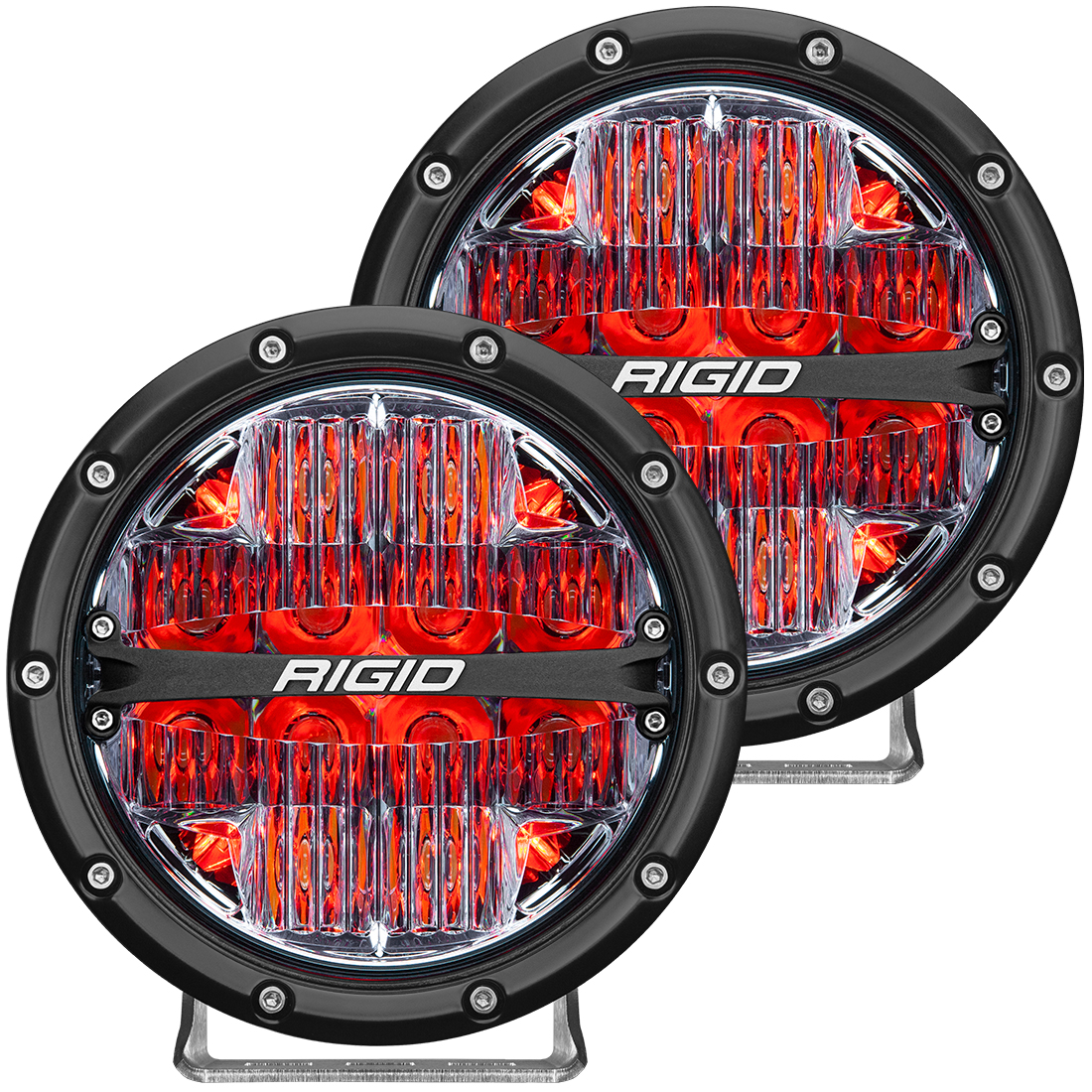Rigid Industries 360-Series 6 Inch Led Off-Road Drive Beam Red Backlight Pair - Click Image to Close