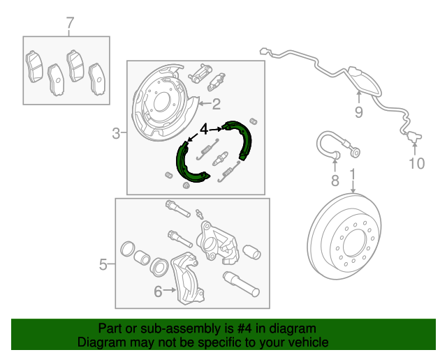 Toyota OEM Parking Brake Shoes; 2007-2020 Tundra - Click Image to Close