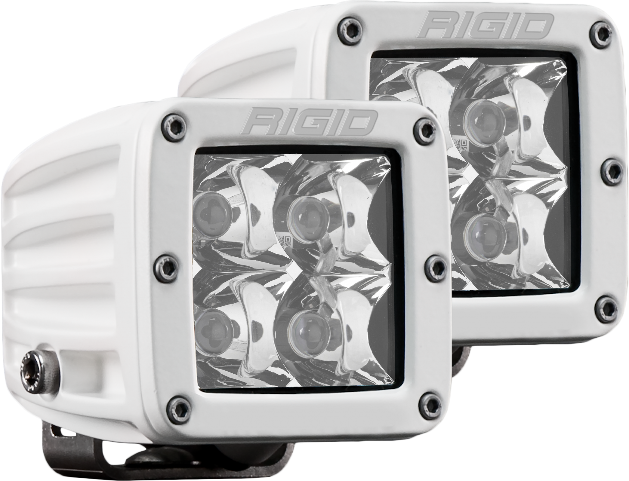 Rigid Industries Hybrid Spot Surface Mount White Housing Pair D-Series Pro - Click Image to Close