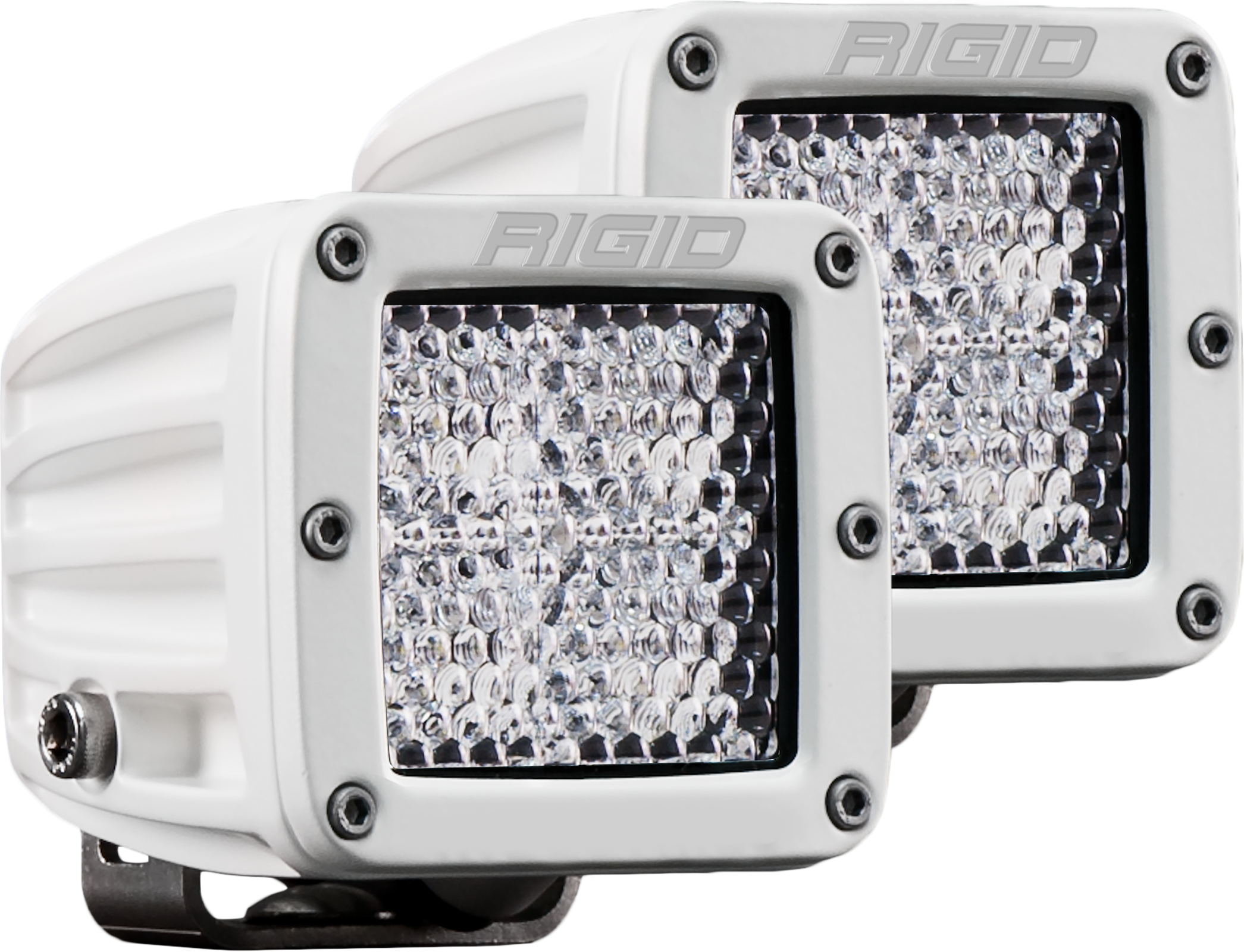 Rigid Industries Hybrid Diffused Surface Mount White Housing Pair D-Series Pro - Click Image to Close