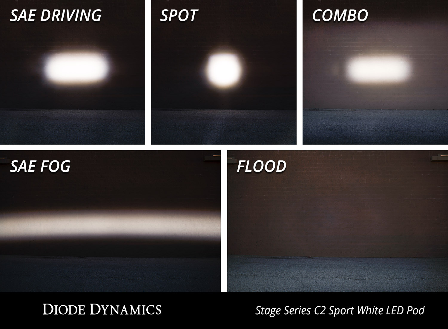 Diode Dynamics Stage Series 2 Inch LED Pod, Sport White Driving Standard ABL Pair