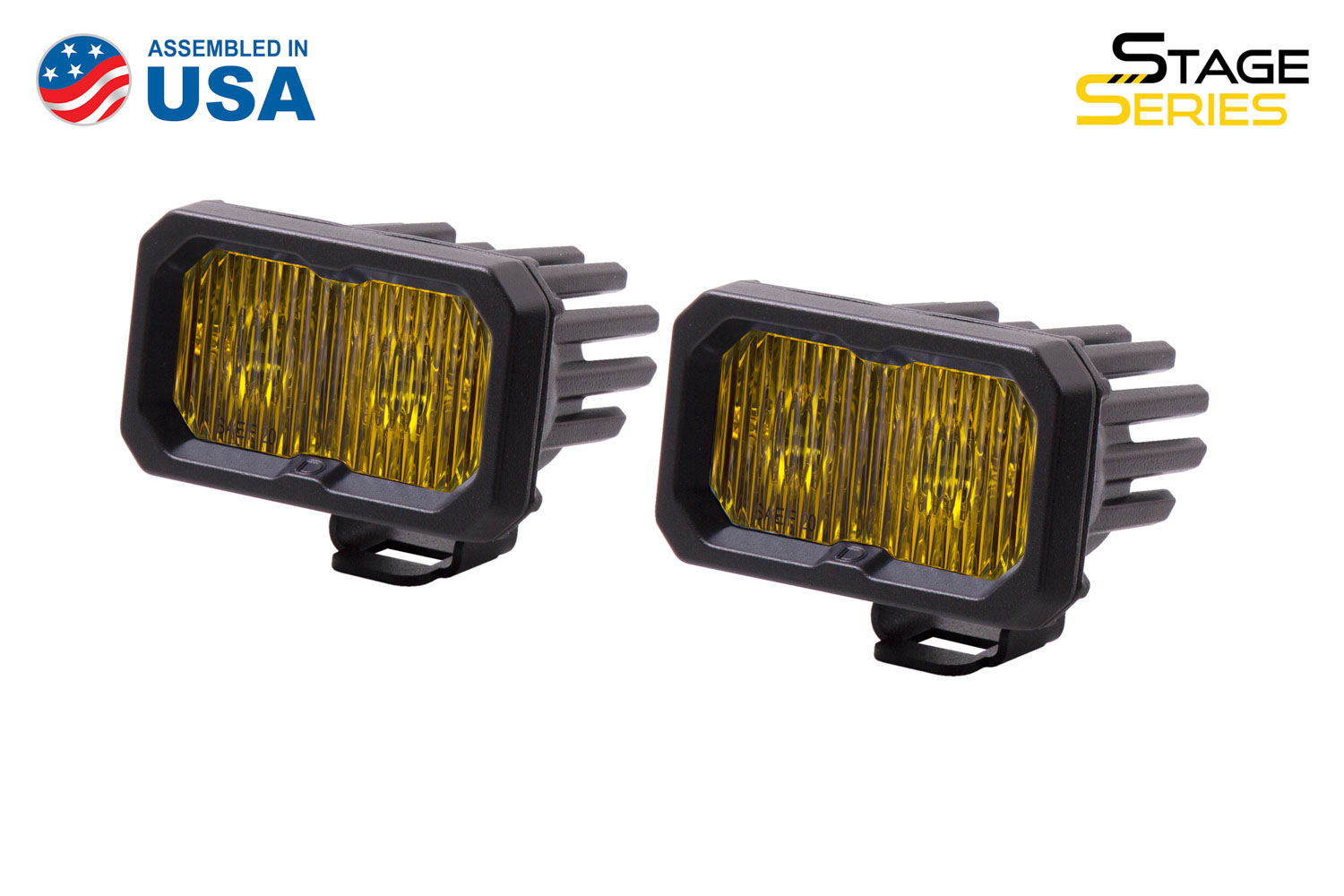 Diode Dynamics Stage Series 2 Inch LED Pod, Sport Yellow Fog Standard ABL Pair