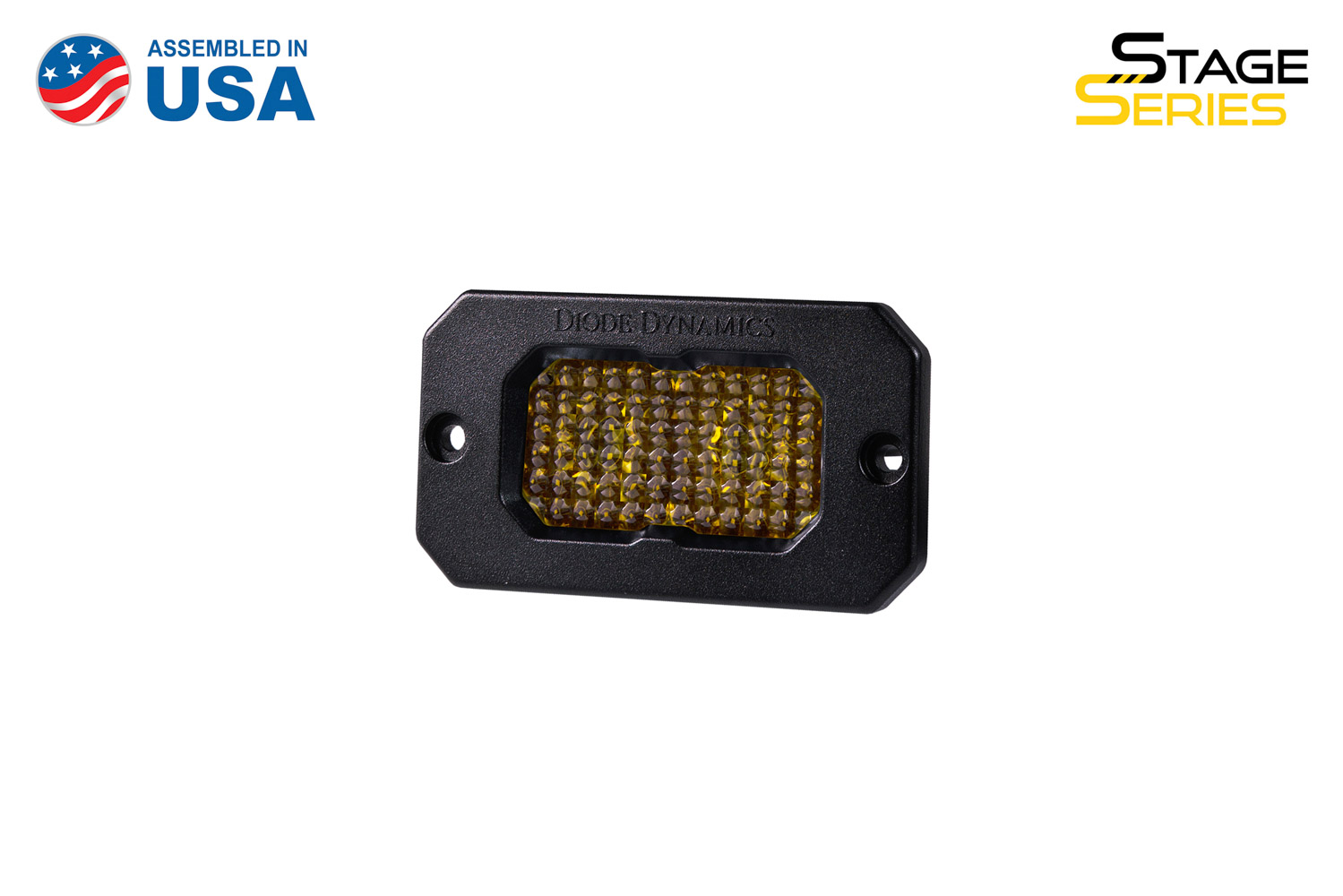 Diode Dynamics Stage Series 2 Inch LED Pod, Sport Yellow Flood Flush ABL Each