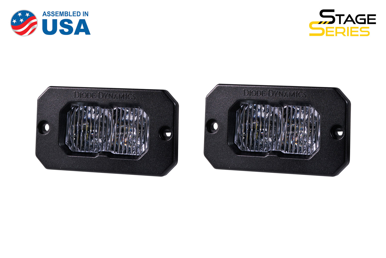 Diode Dynamics Stage Series 2 Inch LED Pod, Pro White Fog Flush ABL Pair - Click Image to Close