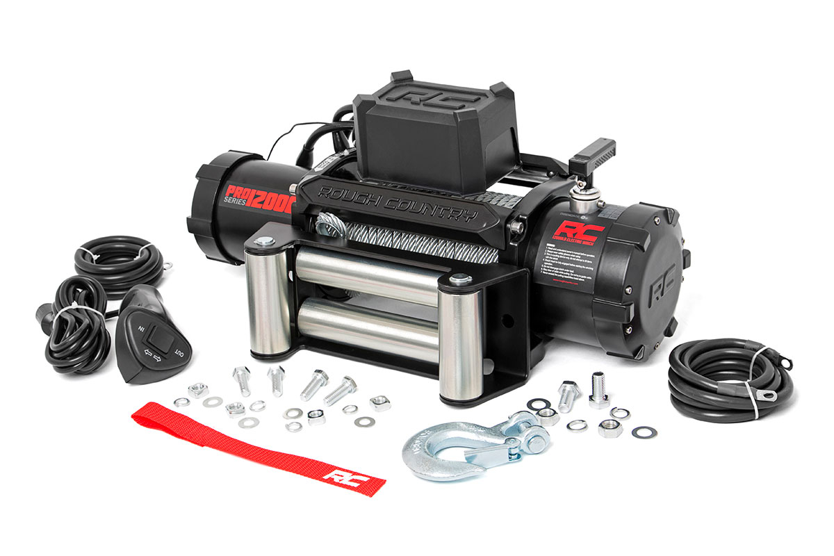 Rough Country 12000LB Pro Series Electric Winch | Steel Cable FREE SHIPPING