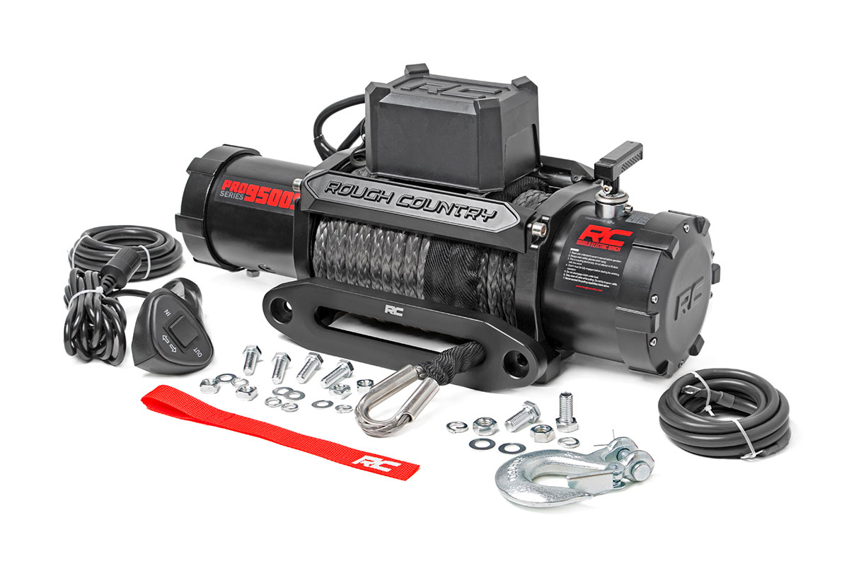 Rough Country 9500LB Pro Series Electric Winch | Synthetic Rope FREE SHIPPING